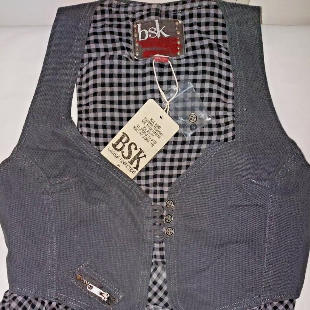 Bershka Denim Womens Sleeveless Cardigan Jacket Waistcoat Coat Vest Jeans Top